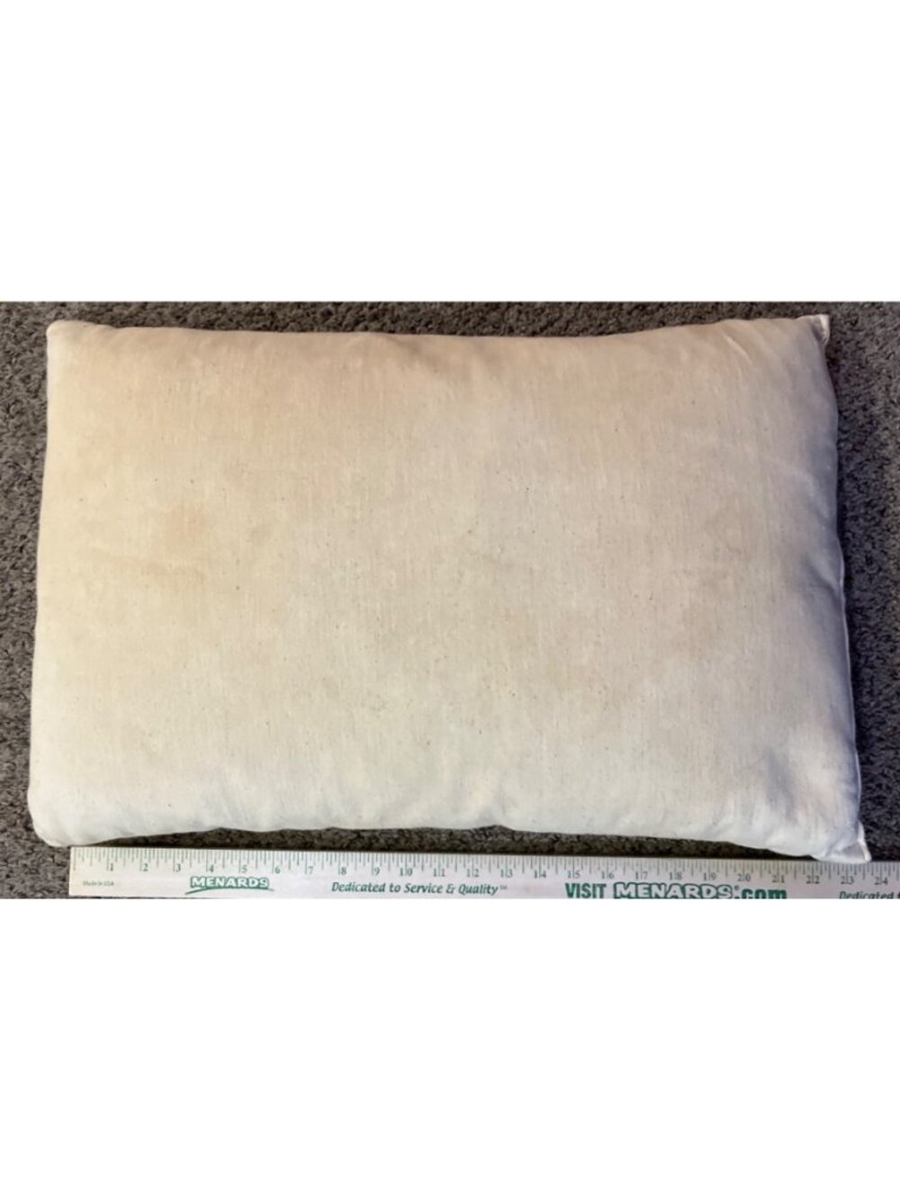 Vintage Feather Bed Pillow Beige Rustic Decor Stained Used Farmhouse  Handmade - Picture 8 of 16